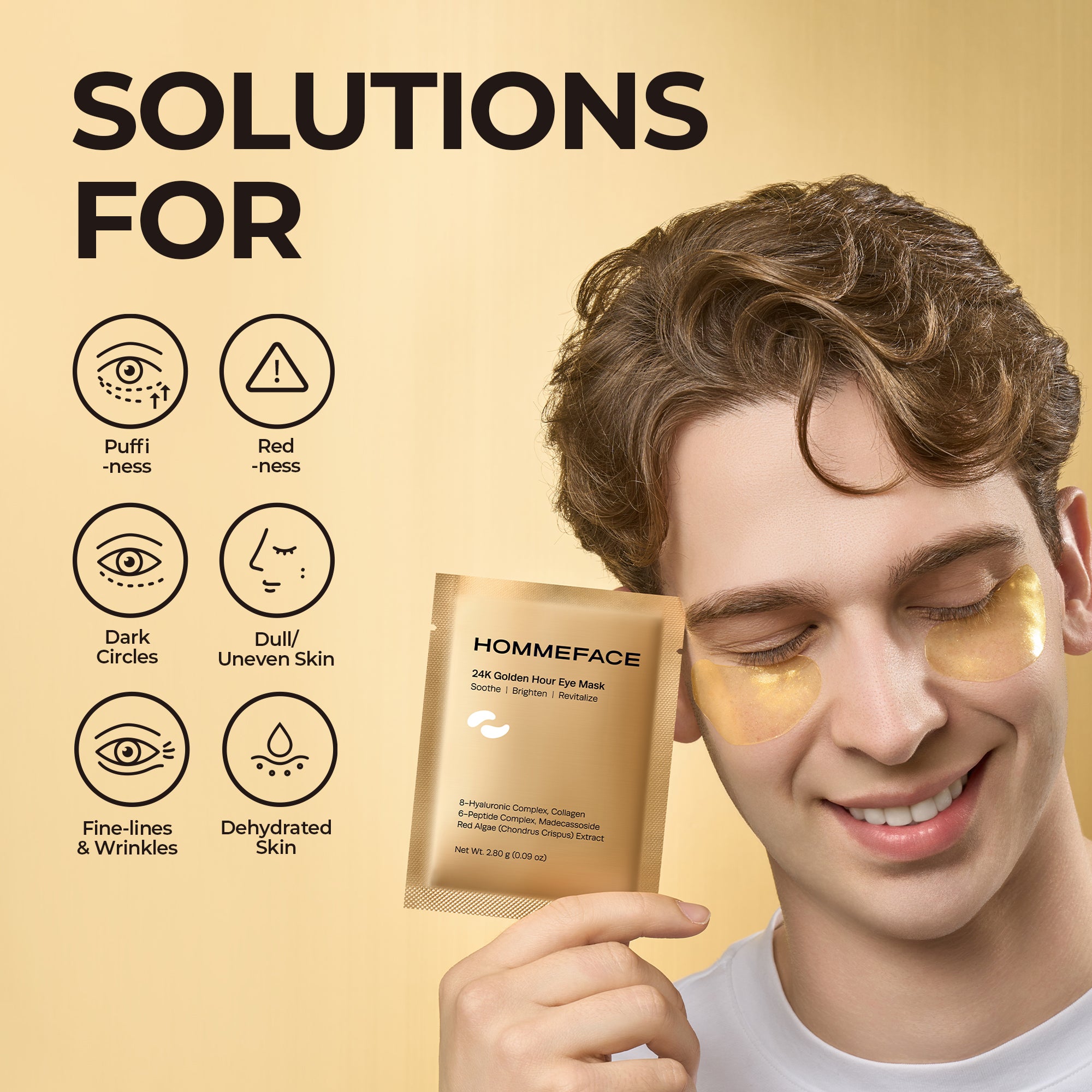 24K Golden Hour Eye Mask Set (6 ct) – HOMMEFACE