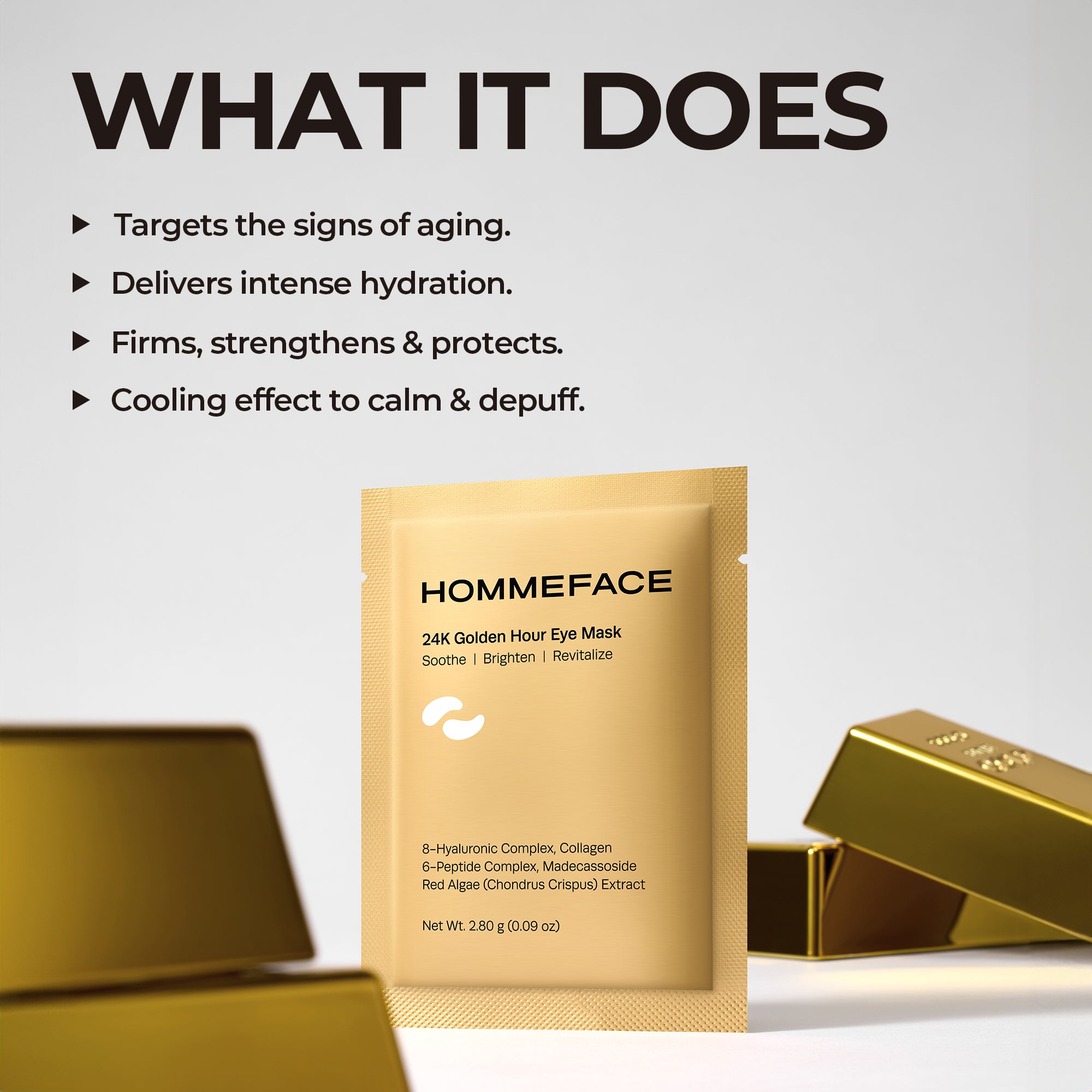 24K Golden Hour Eye Mask Set (6 ct) – HOMMEFACE