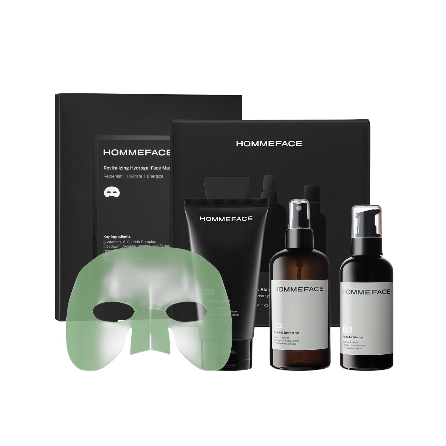 HOMMEFACE Men's Skincare Ultimate Daily Skincare Trio Set and